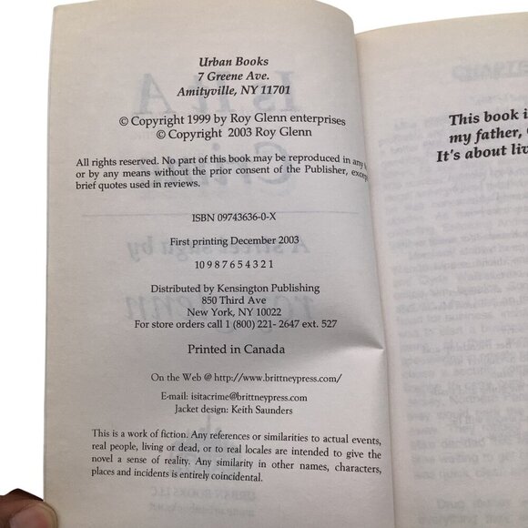 Is It A Crime A Street Saga By Roy Glenn 1999 Paperback Urban Books - Picture 3 of 15